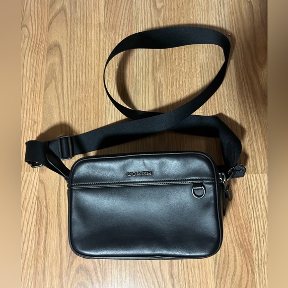 Coach Crossbody Black Leather Bag - Picture 6 of 8